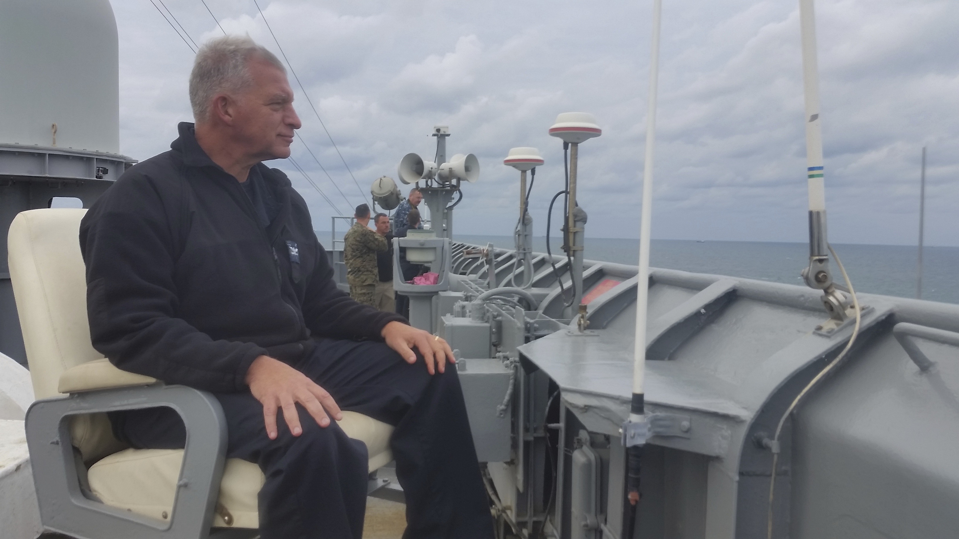 Wayne MacRae looks out at the sea