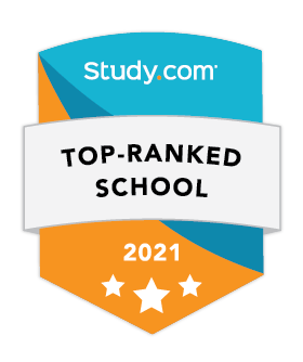Study.com logo for Top-Ranked School in 2021.