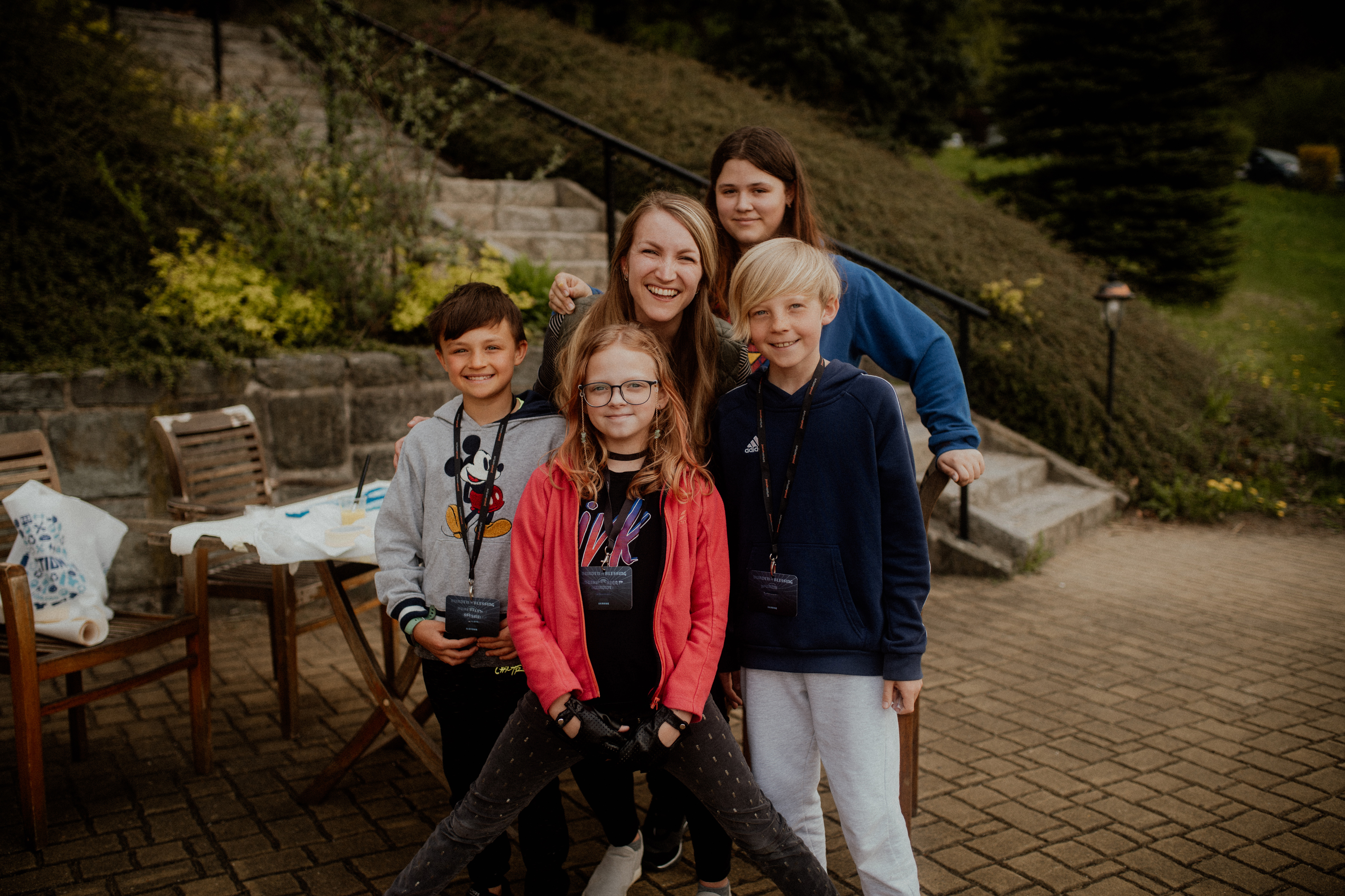 Claire Patty with a group of children