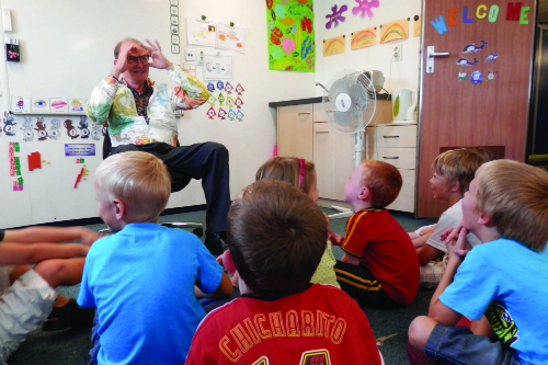 George in the classroom