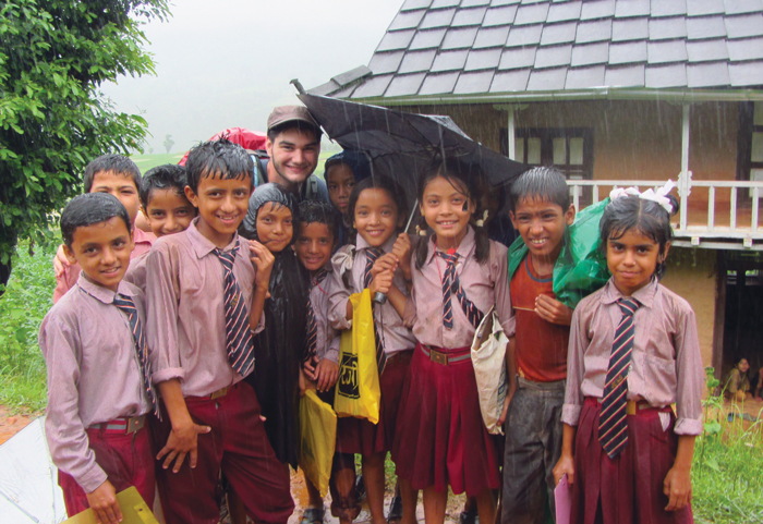 Steve with children